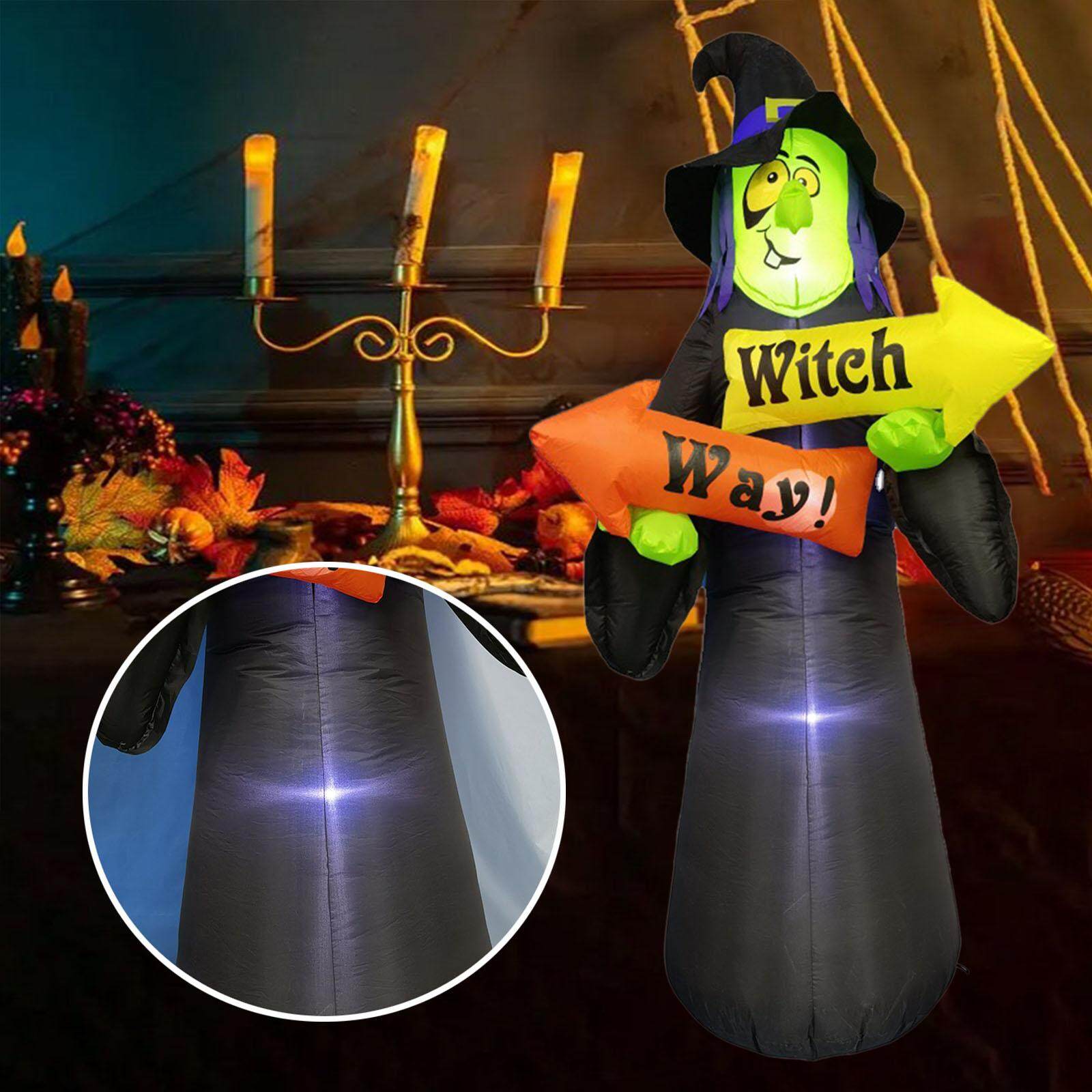 Perfeclan Halloween Inflatable Witch Build Lights for Holiday Ornaments
