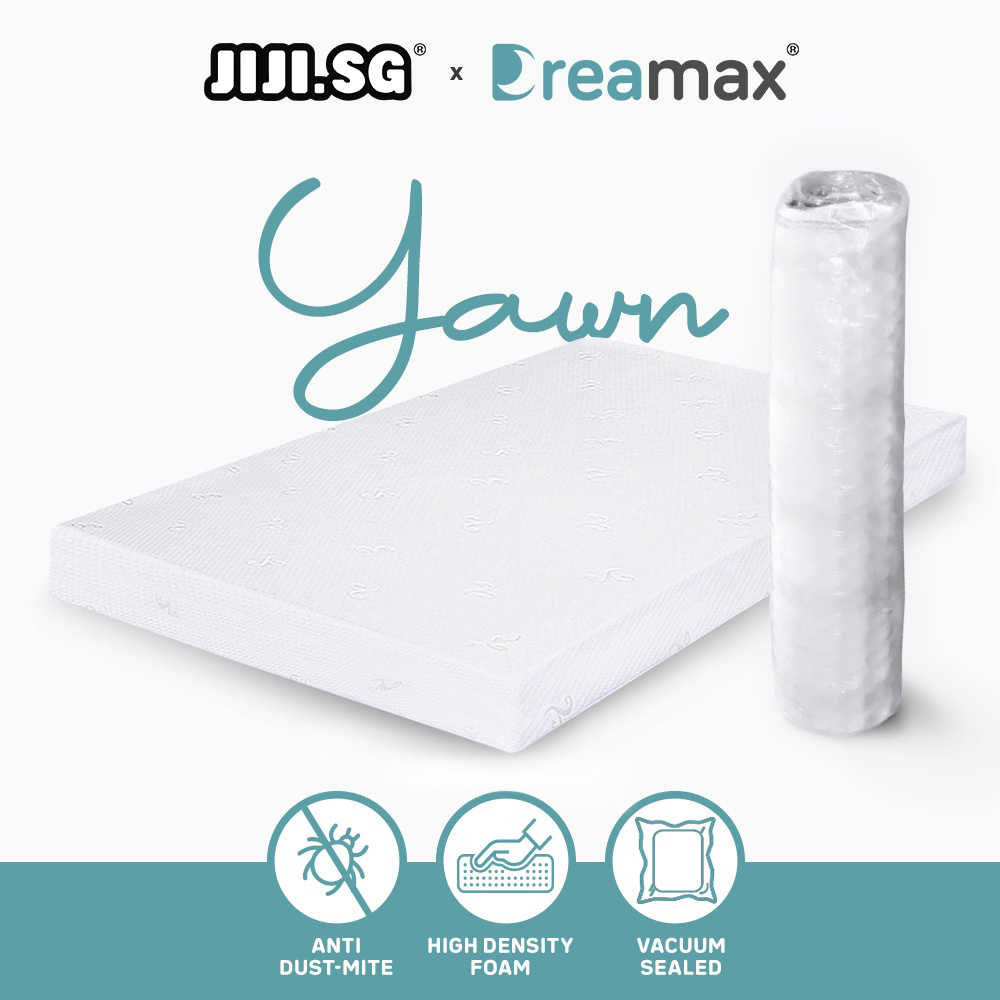 (JIJI.SG x DREAMAX) YAWN High Density Foam Mattress - 10 / 15 / 20cm / Bed / Vacuum-Sealed / Anti Bacteria & Dust Mite (SG) / sd
