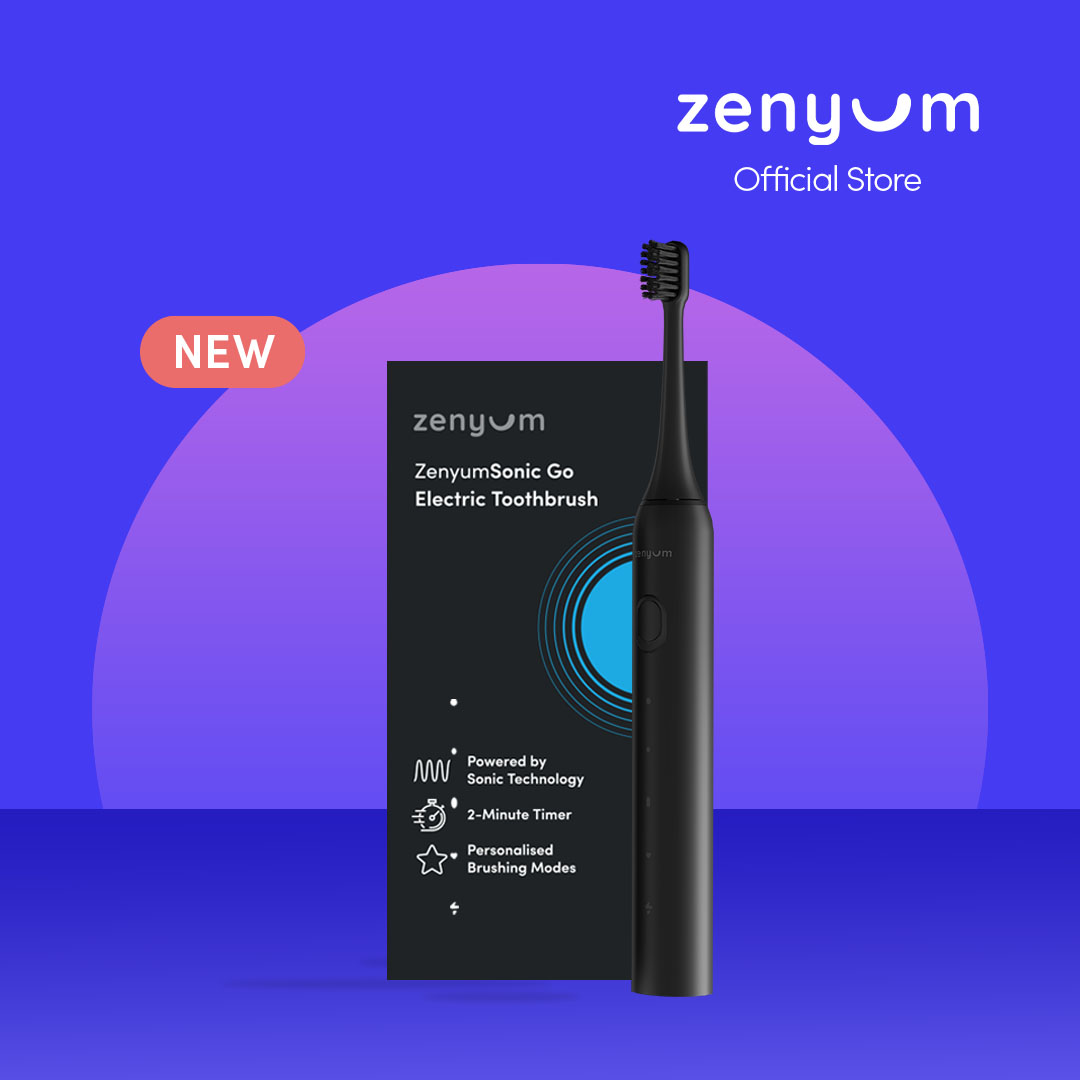 Zenyum Sonic Go Electric Toothbrush - (White/Black) (Portable, Lightweight, IP7 Waterproof, 3 Modes, Rechargeable)