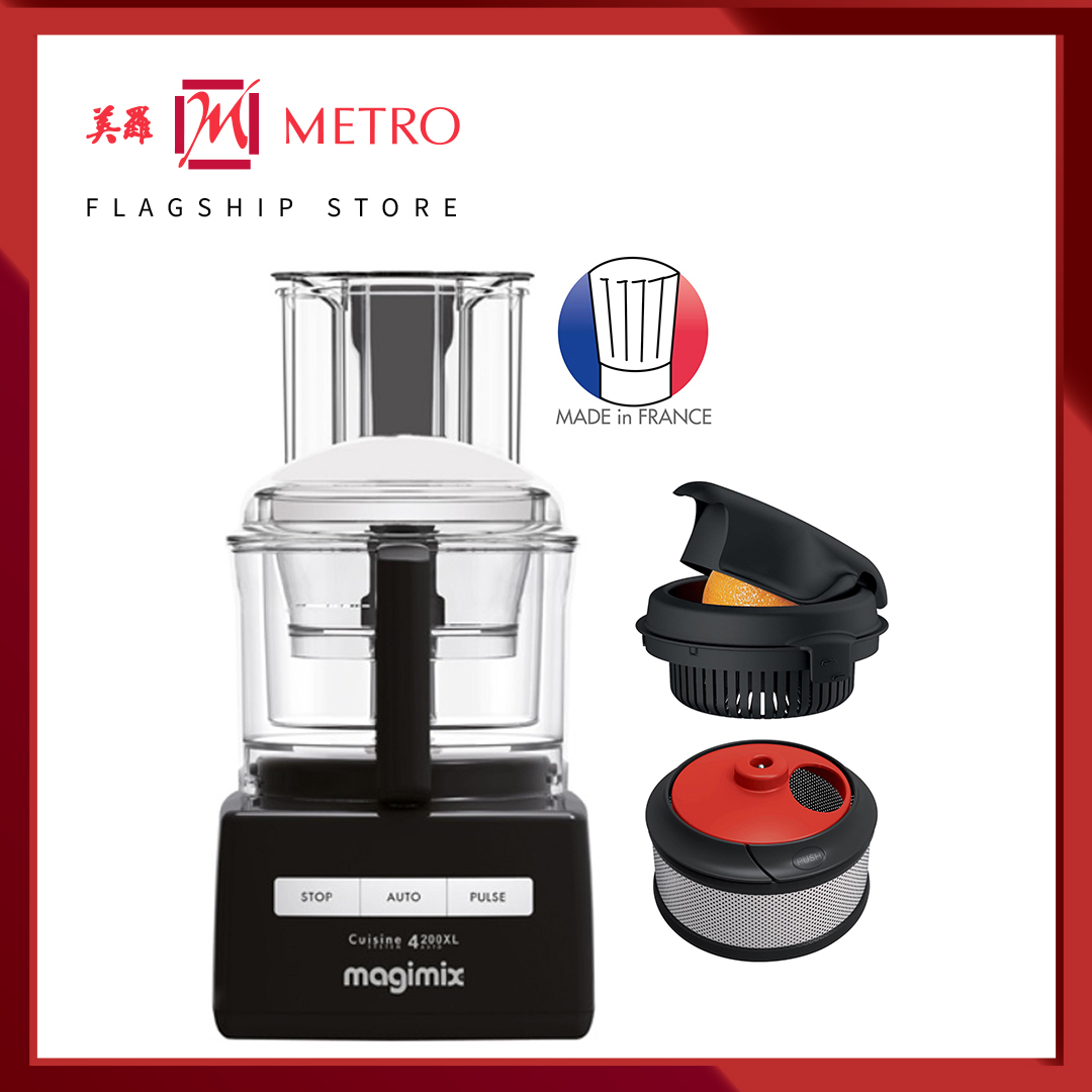 Magimix 4200XL Noir Multifunction Food Processor Add Free Citrus Press + Smoothie Kit (021416+173603+176529)