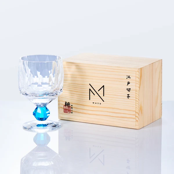 Edo Kiriko Handcrafted Crystal Prism Whisky Glass （Styles: Sapphire）