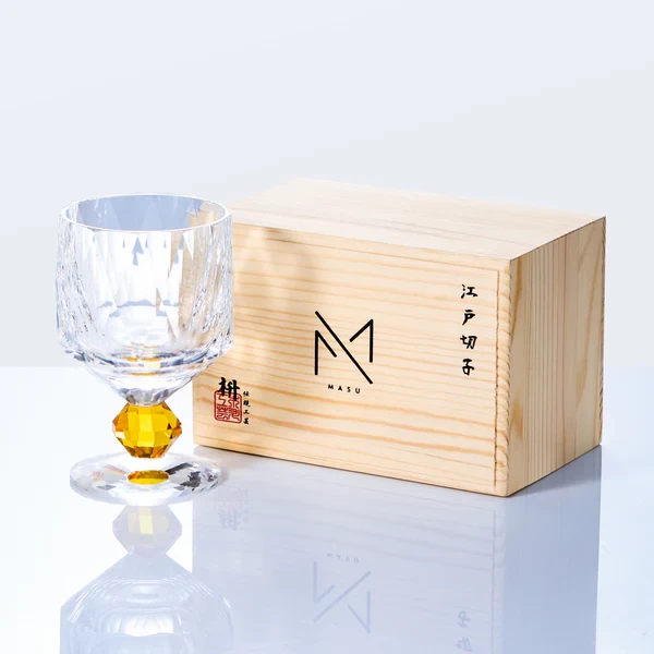 Edo Kiriko Handcrafted Crystal Prism Whisky Glass（Styles: Amber）