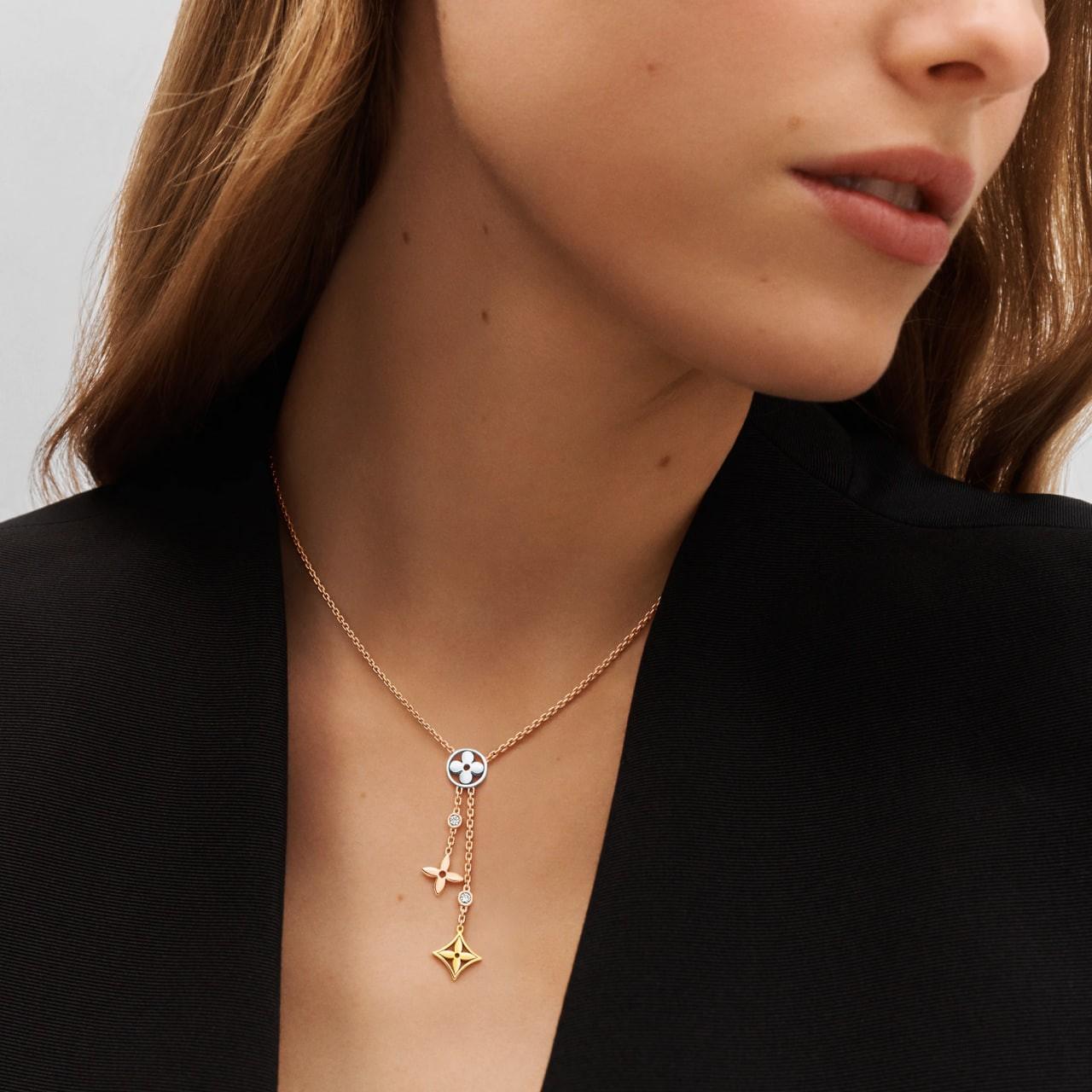 IDYLLE BLOSSOM Y PENDANT, 3 GOLDS AND DIAMONDS