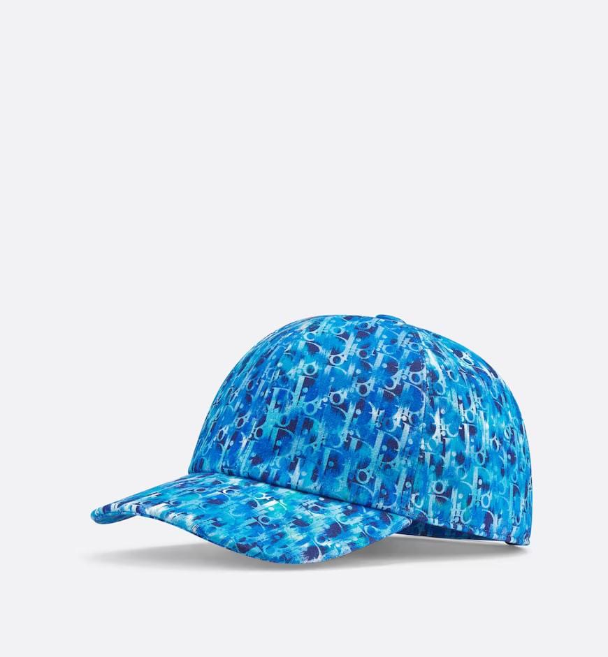 Children's tongue cap.  Dip printing of cotton wool with puffin Dior Oblique dip printing.  Numbering: 3WBM23HATB_Y42D