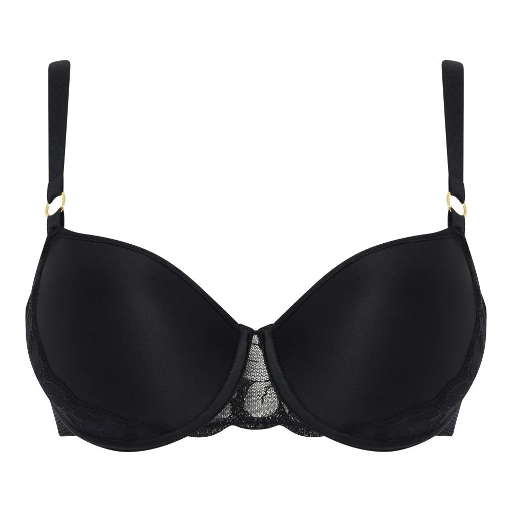 【Fleurs】3D Memory Fiber T-shirt Bra Underwear>BCD Cup>Black (12M6_11)【Chantelle】