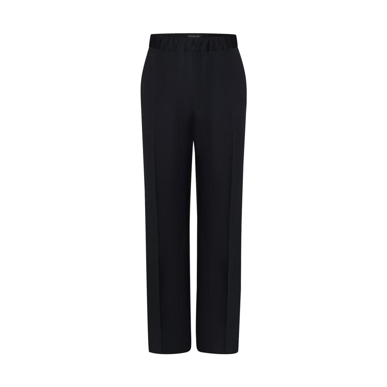 Embroidered Signature Wool Drawstring Pants