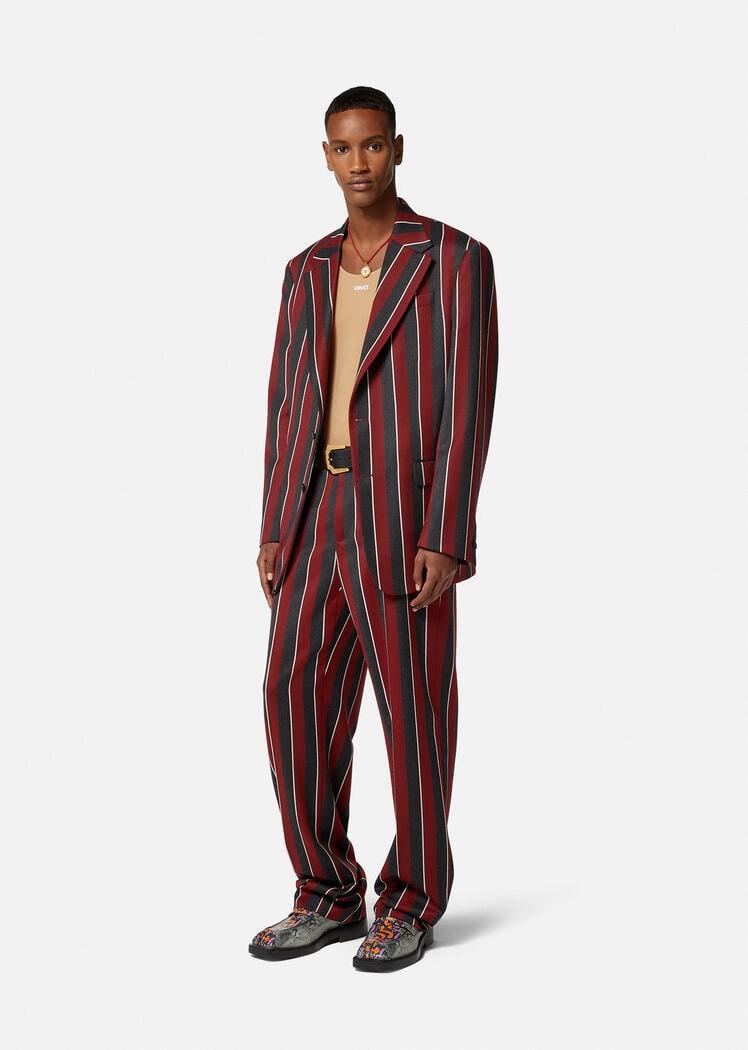 STRIPED SINGLE-BREASTED BLAZER