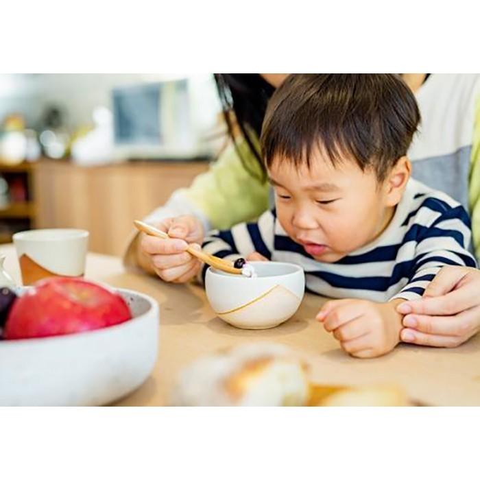 [Hometown tax] [Shigaraki ware/Akeyama] Children's bowl (small) Fire color & white set codomono-3set