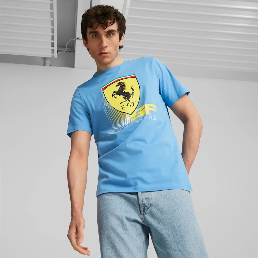 Scuderia Ferrari Race Colored Big Shield Men's Motorsport Tee