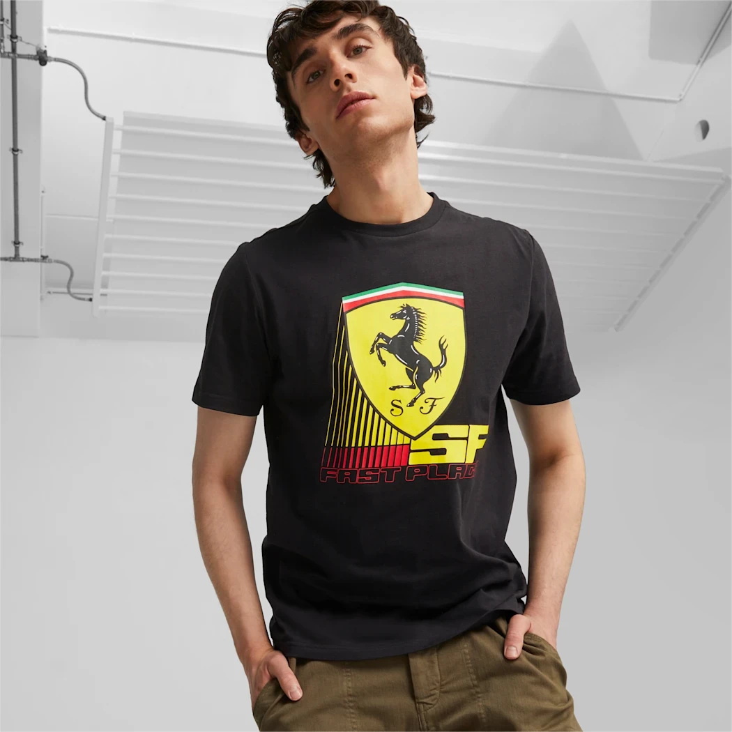 Scuderia Ferrari Race Colored Big Shield Men's Motorsport Tee