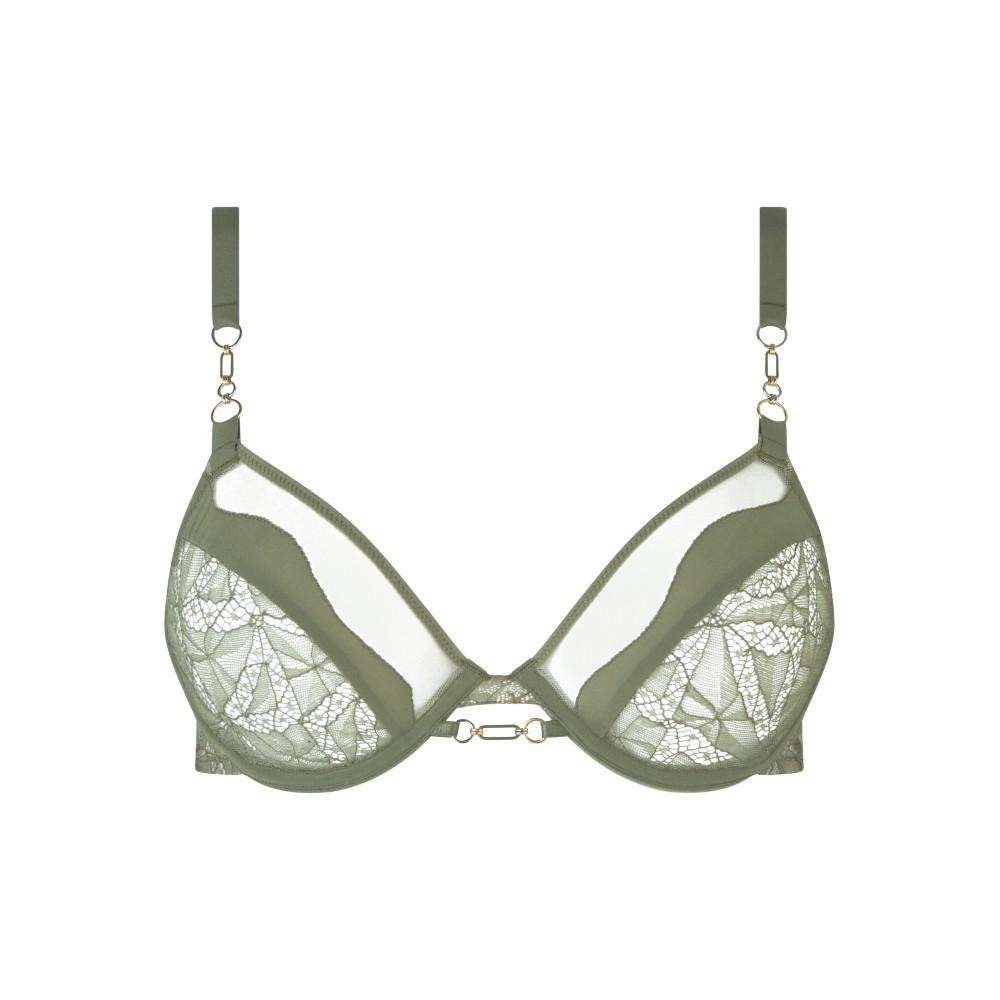 【Spark】1/2 Mesh Unlined Underwear>BCD>Khaki Green (05F1_WQ)【Chantelle X】